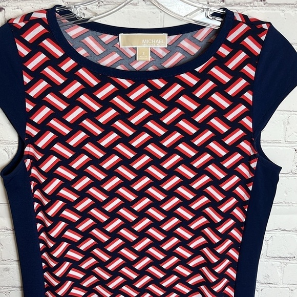 MICHAEL Michael Kors Geometric Print Cap Sleeve Dress - Picture 2 of 13